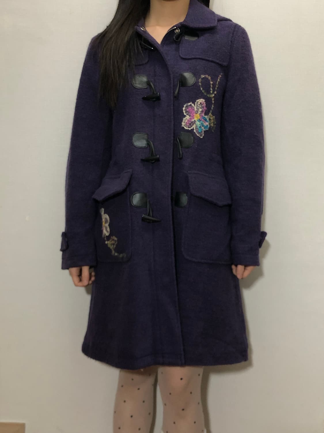 빈티지 퍼플 더플 롱 코트 상품이미지6