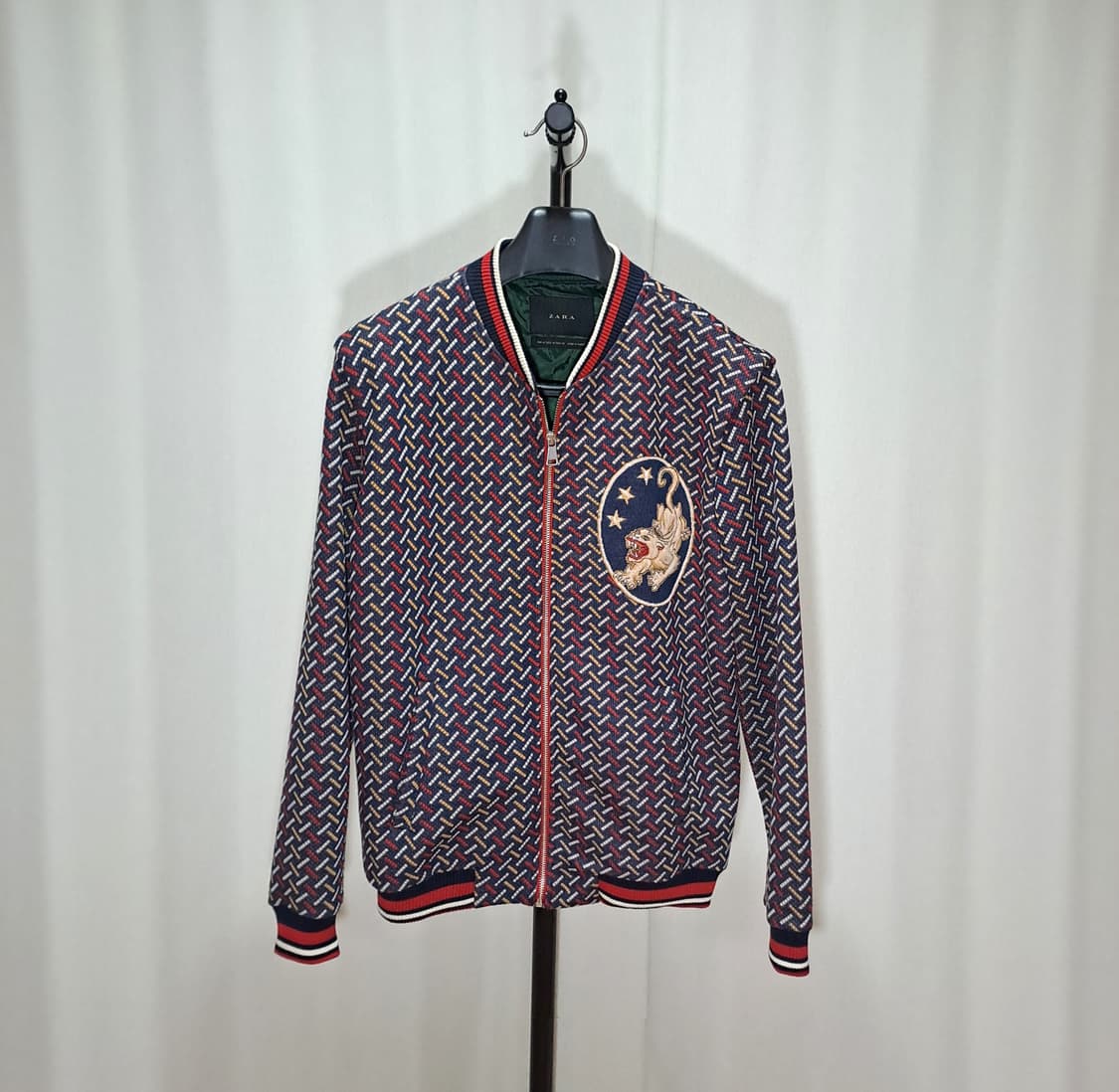 (택포) 자라 직조 디자인 패치 블루종 L B21 상품이미지2