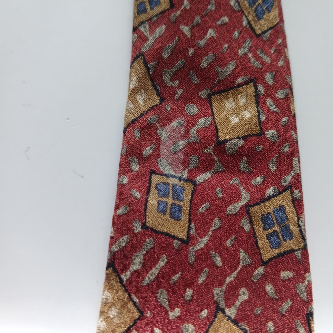 란셀 실크 레드 기하 패턴 넥타이 9.5cm B등급 A18742
 상품이미지6