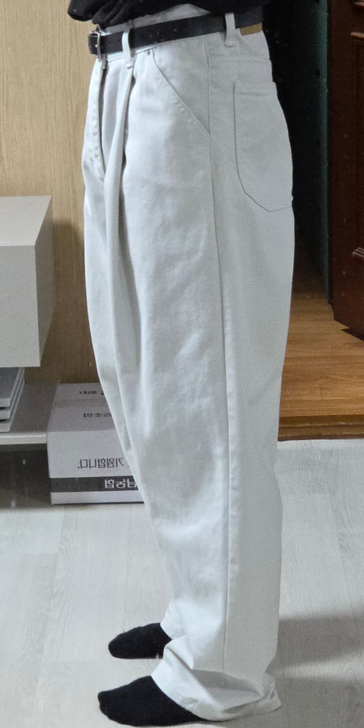 (착샷) 유스 youth 원턱 와이드 데님 크림진 상품이미지9