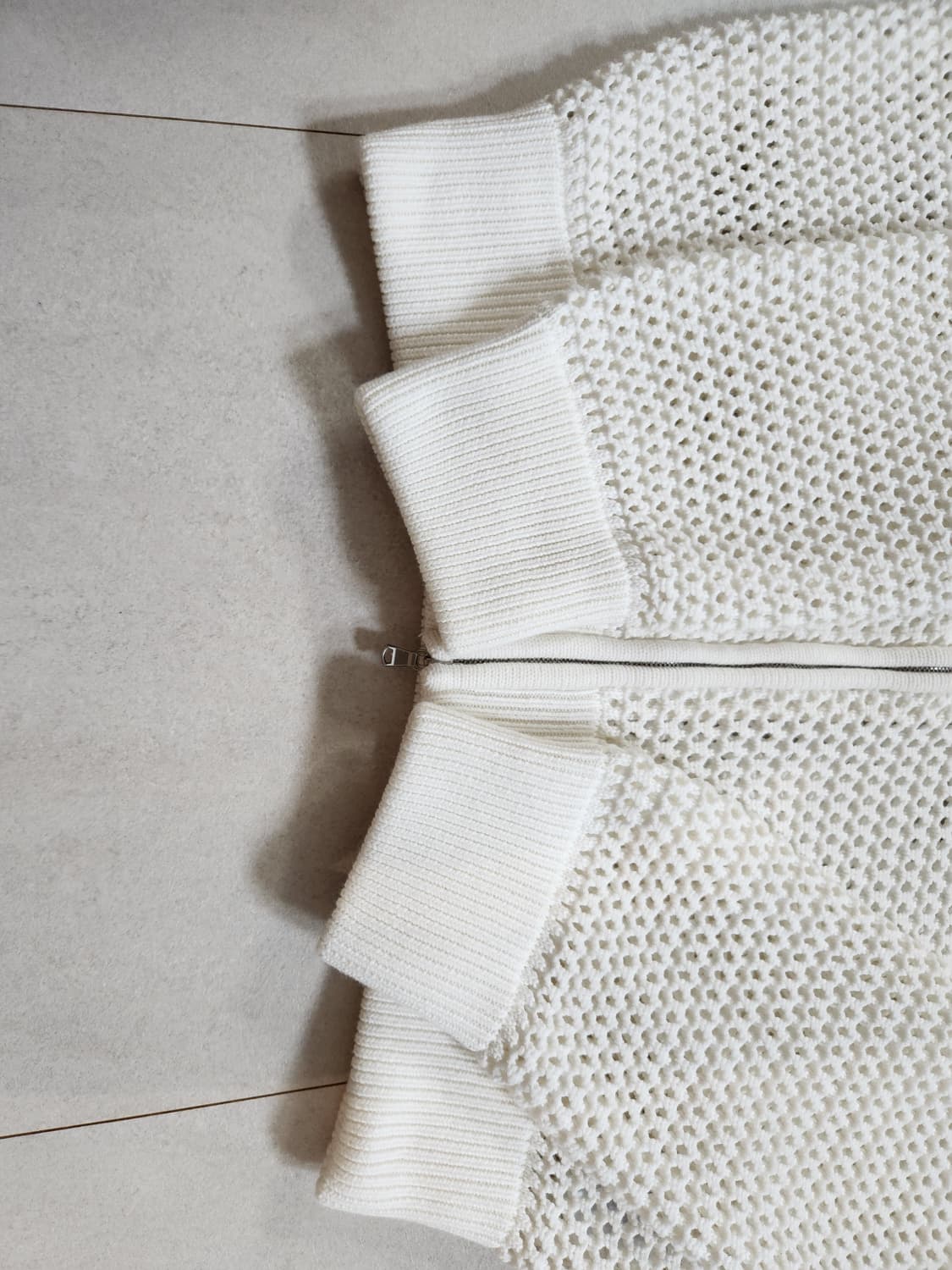 우영미 메쉬 후드 니트 집업 가디건 상품이미지4