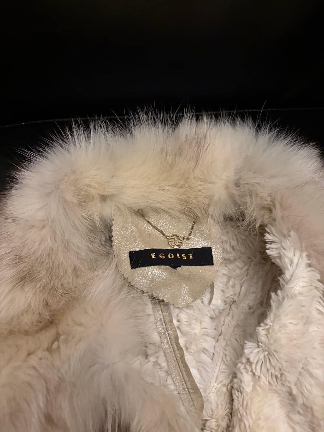 Egoist Ivory fox fur leather coat 상품이미지3