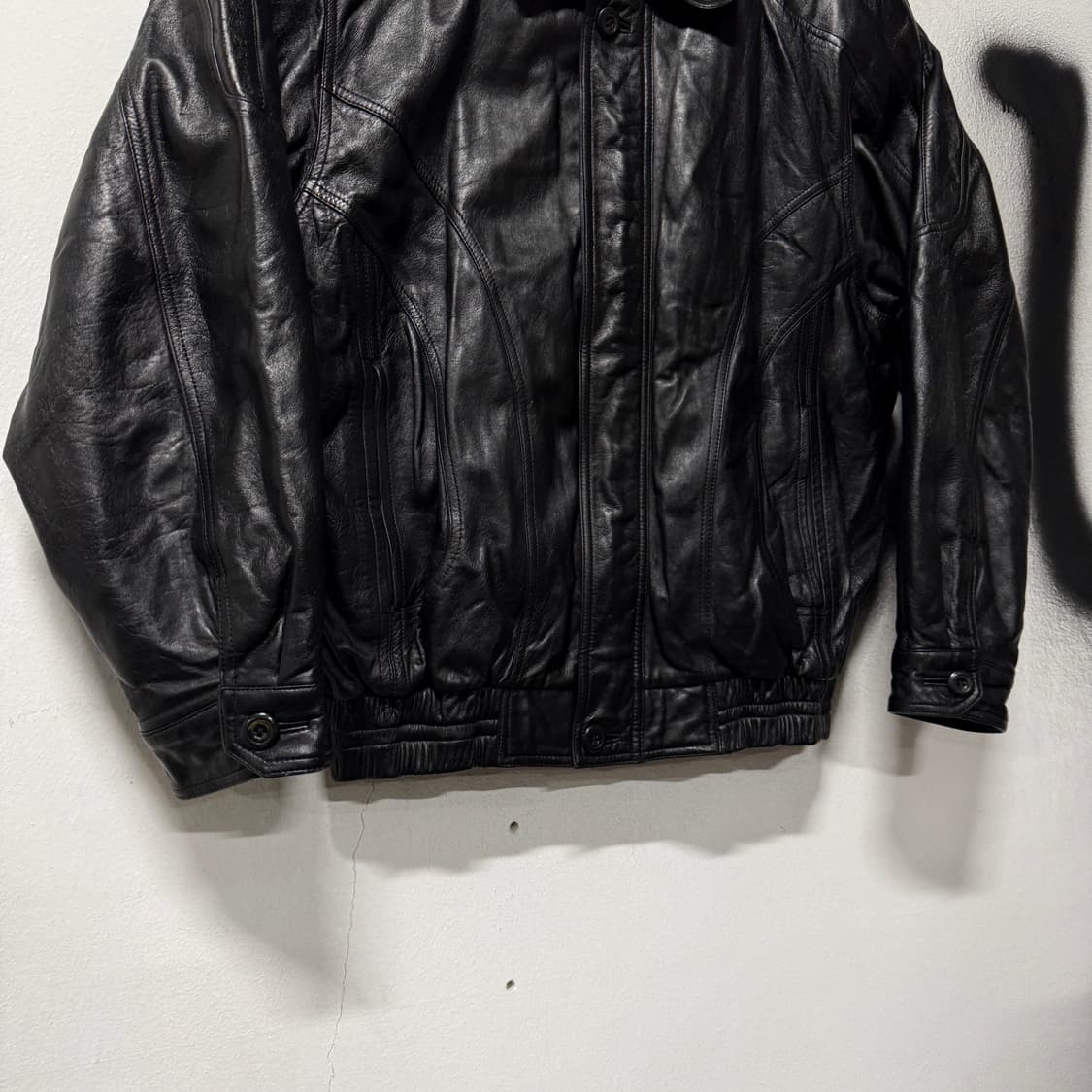 VTG 빈티지 100% 쉽스킨 양가죽 레더 봄버 자켓 상품이미지4