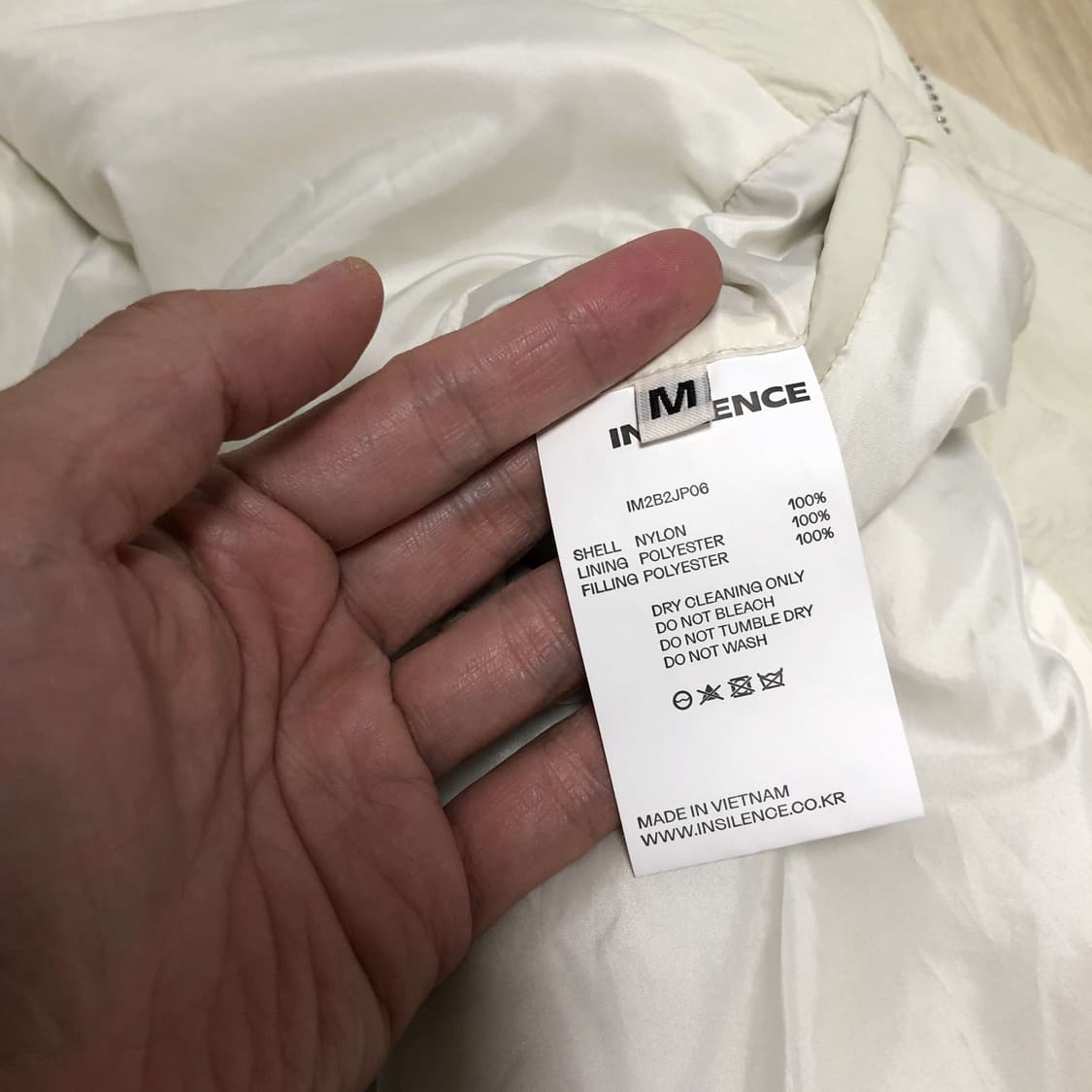 (M) 인사일런스 INSILENCE 미니멀 패디드 블루종 크림 점퍼 자켓 상품이미지9