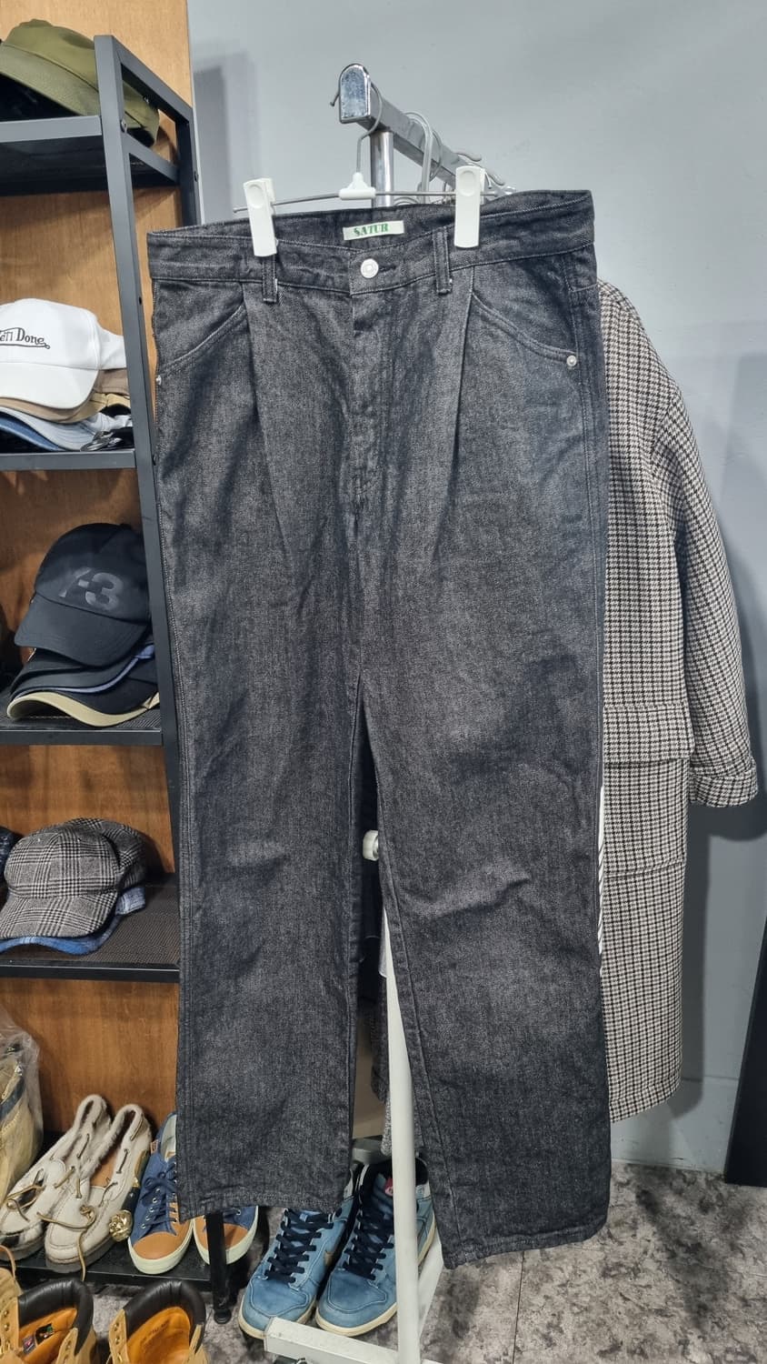 세터 블랙진 L(허리단면43) 33size 총장111 거의새거 상품이미지1