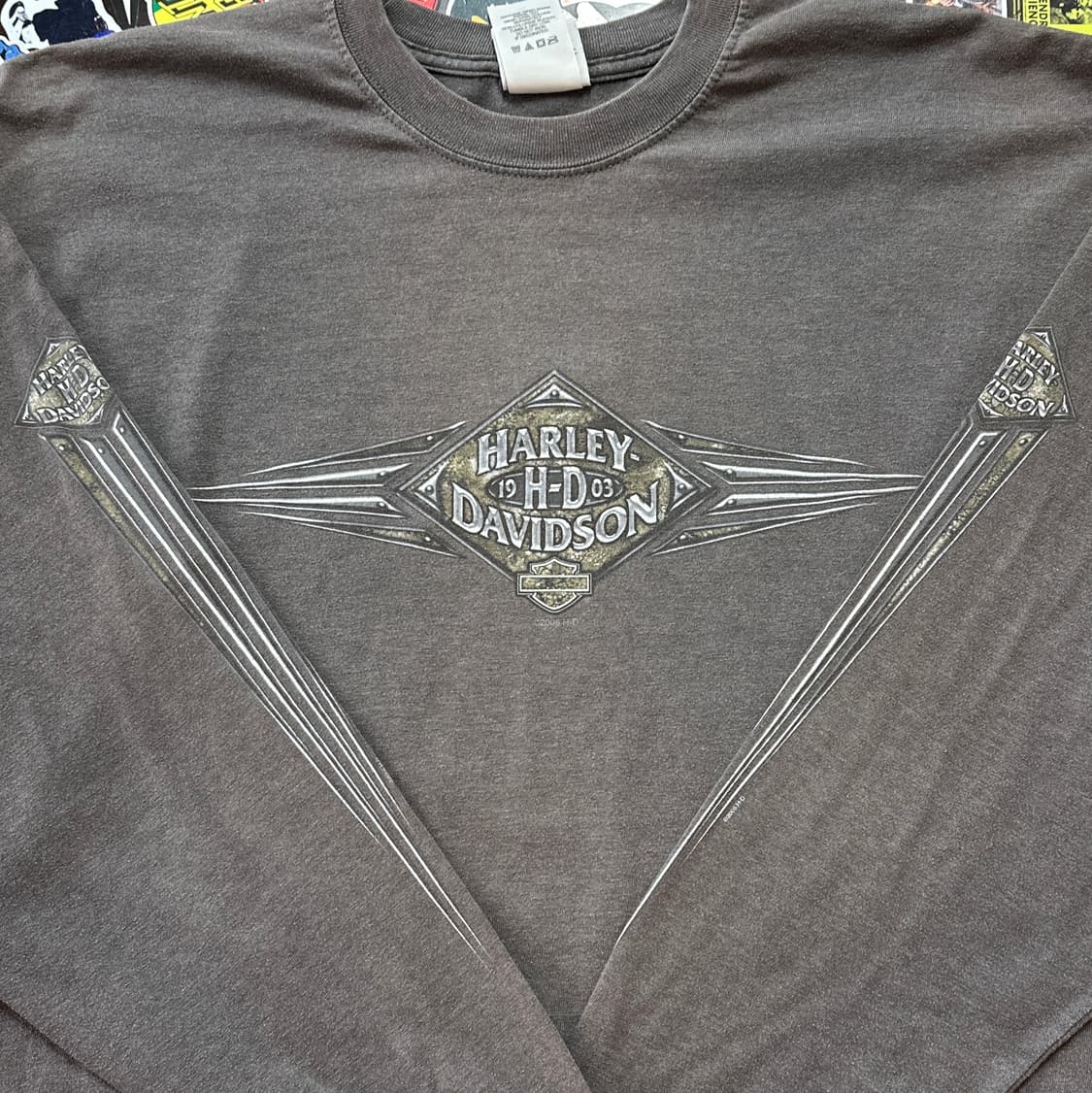 00s USA 할리데이비슨 페이디드 롱슬리브 티셔츠 XL 상품이미지3