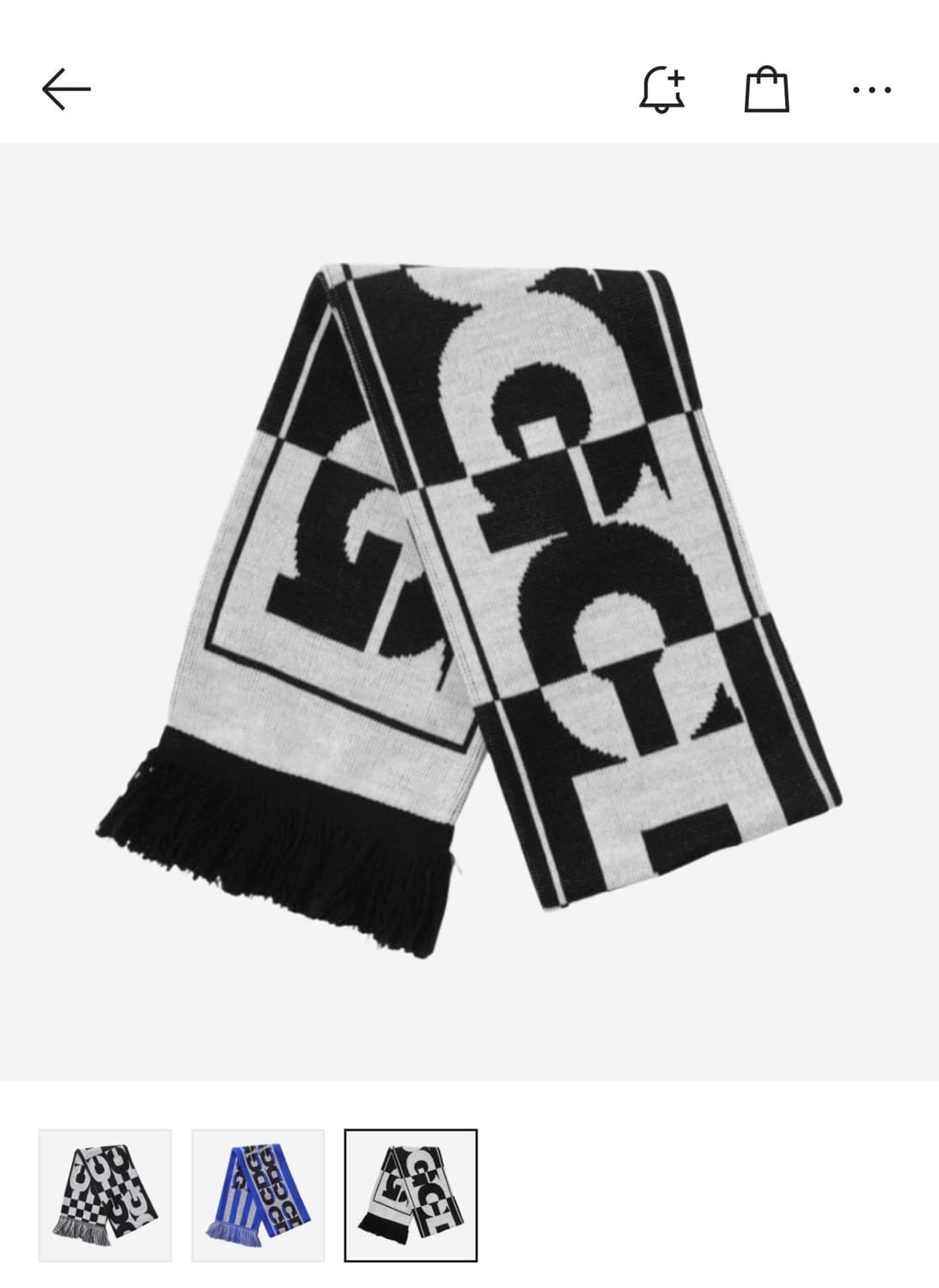 CDG 로고 체크 머플러 화이트 블랙 상품이미지1