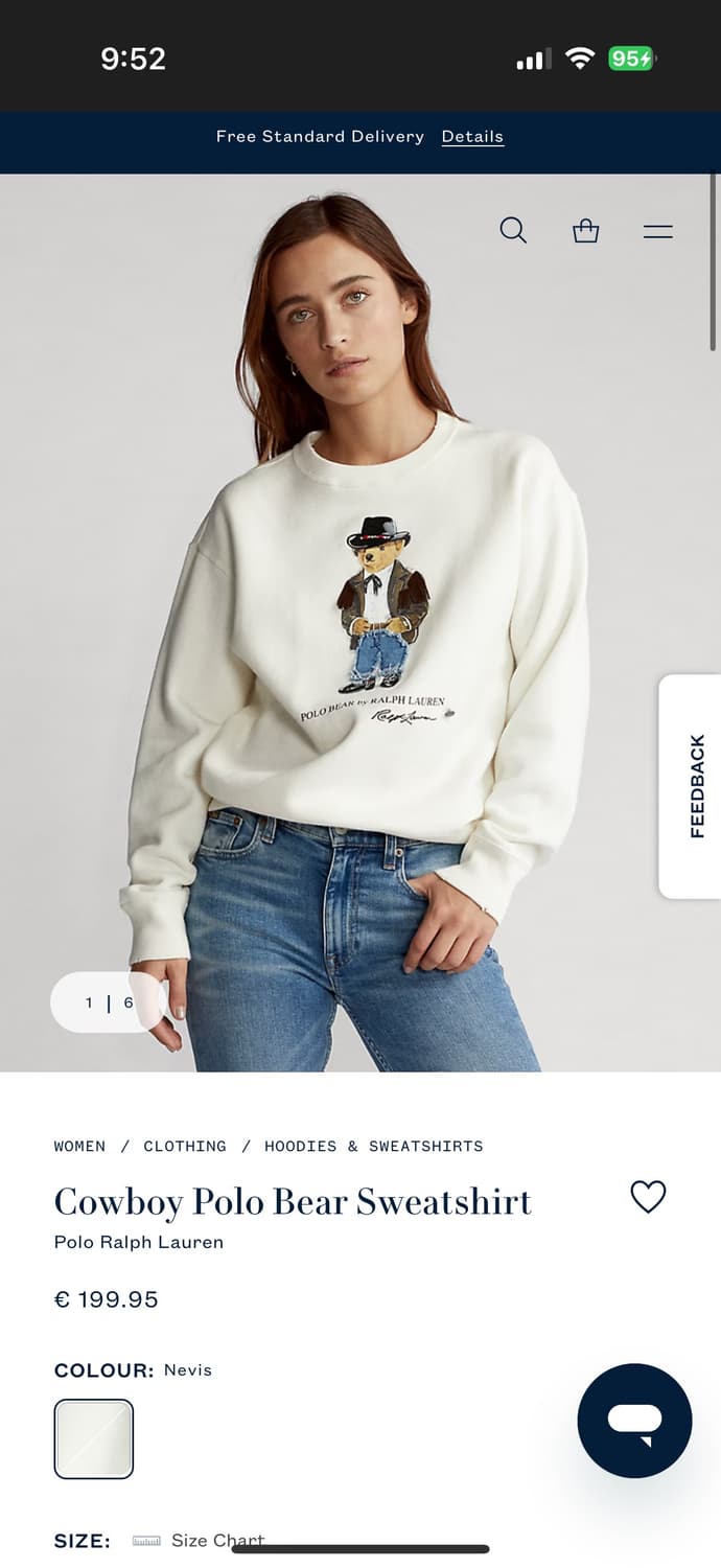 폴로 랄프로렌 신형 카우보이 폴로베어 화이트 스웻 맨투맨 상품이미지2