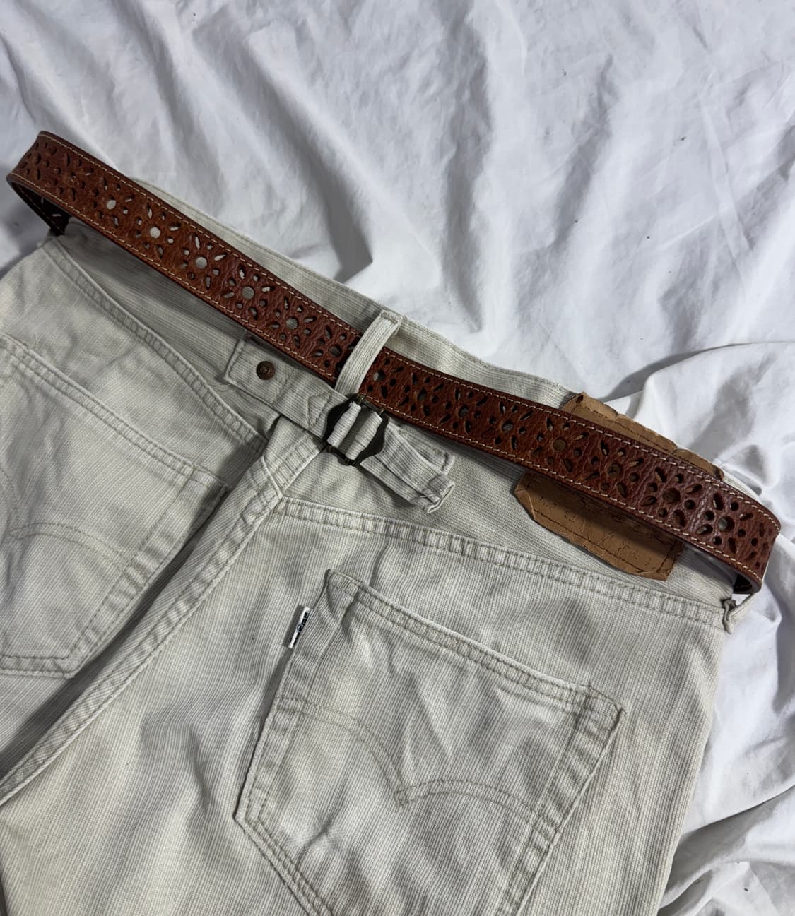 빈티지 펀칭 레더 벨트 상품이미지2