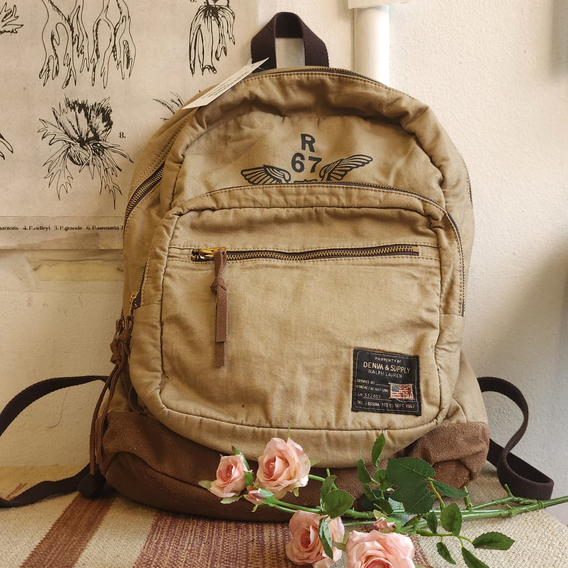 폴로 데님앤서플라이 밀리터리 백팩 캔버스 레더 백팩 상품이미지8
