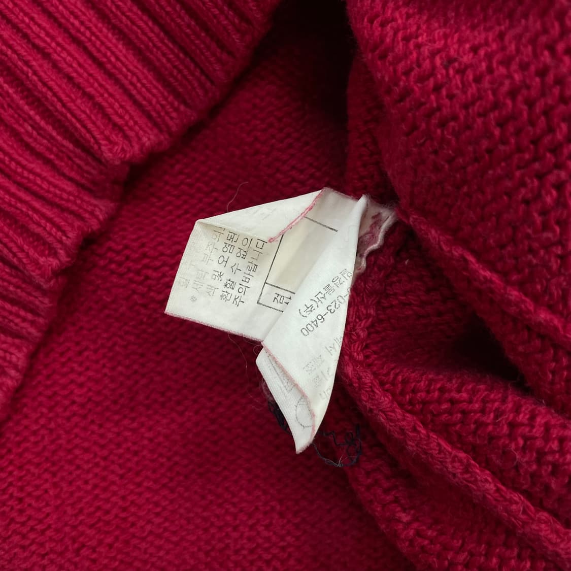 폴로 랄프로렌 포니 로고 니트 가디건 레드 상품이미지5