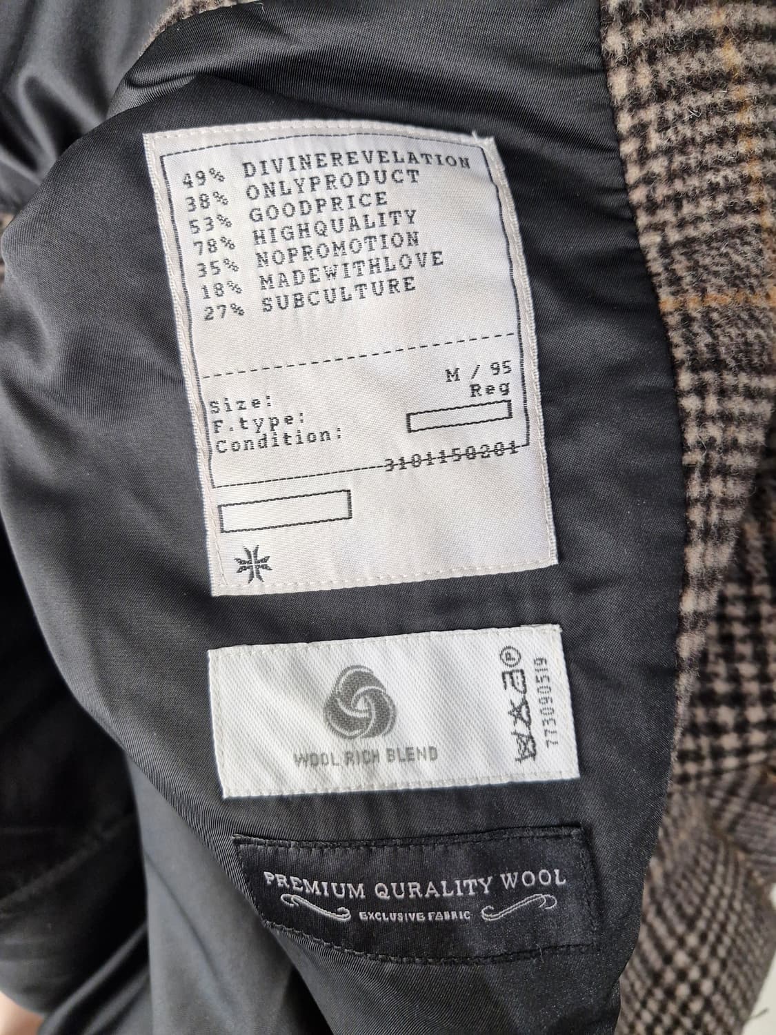 TONYWACK 토니웩 울캐시미어 크루도 체크 커팅 코트 상품이미지7