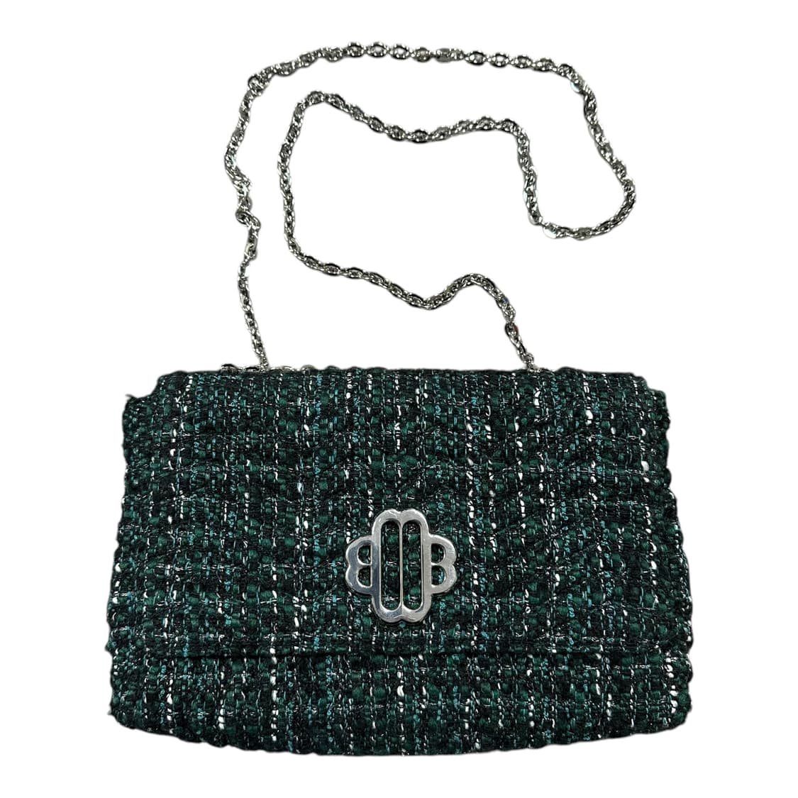 ✨ (바배) 마쥬 클로버 트위드 딥그린 숄더 백 상품이미지1