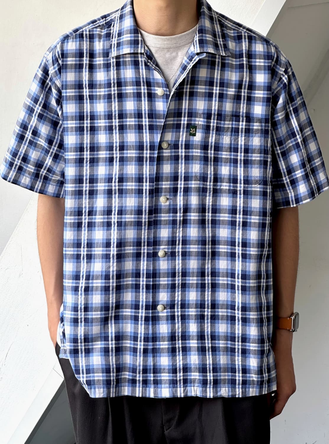 Natural sucker fabric check shirt 상품이미지7
