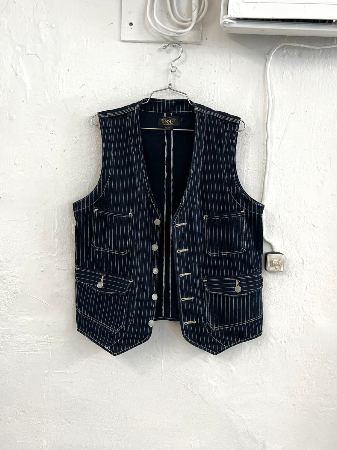 RRL 더블알엘 스트라이프 데님 베스트 상품이미지1