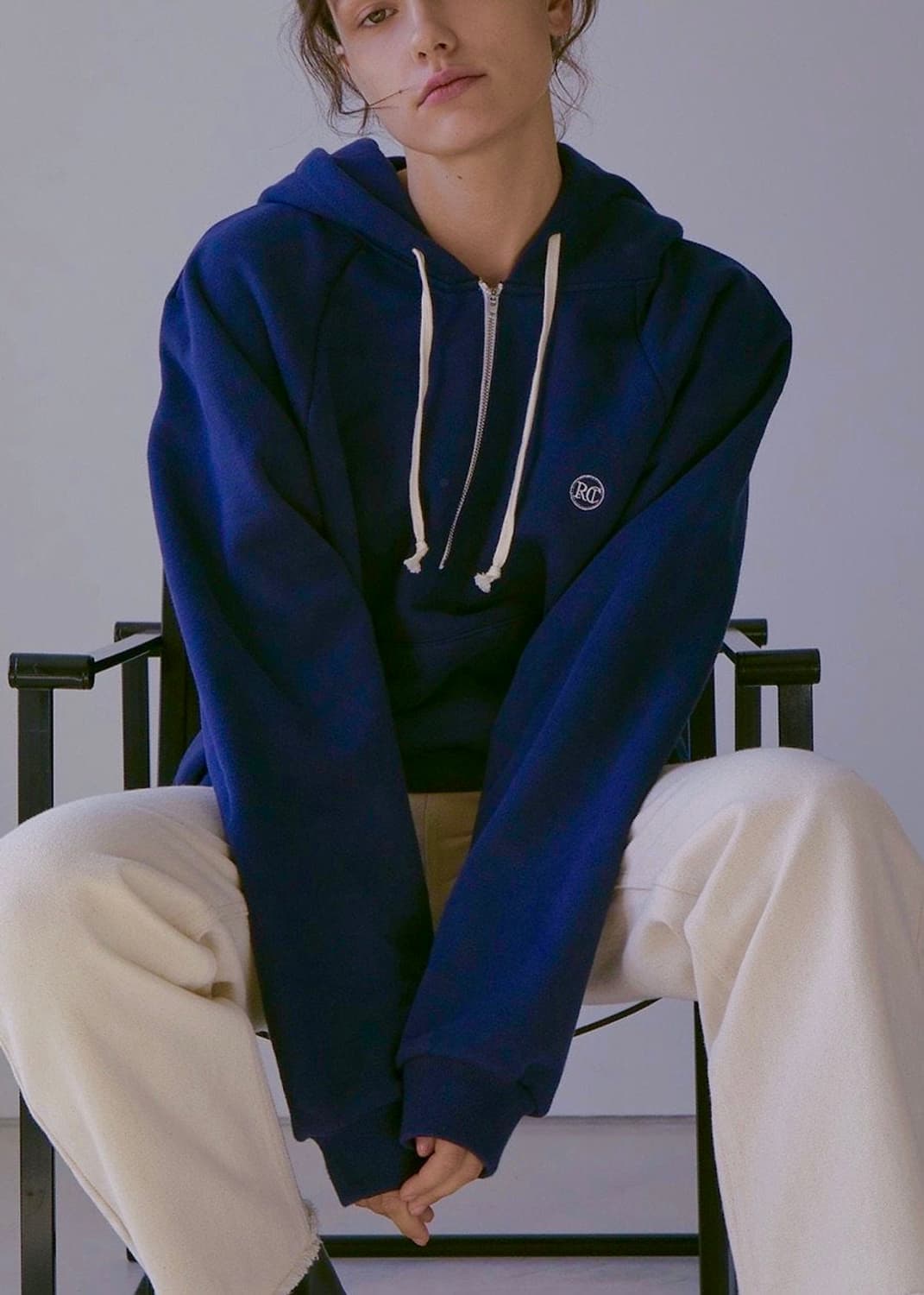 렉토 시그니처 로고 후디 네이비 M 상품이미지5