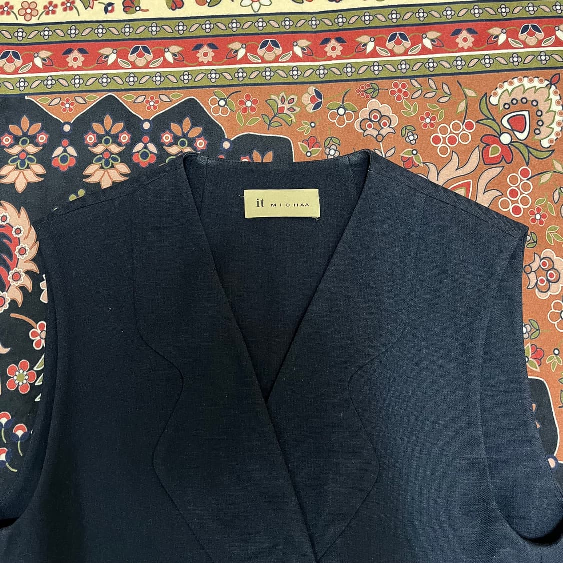 잇미샤 미니멀 노카라 베스트 원피스 82-88-160 상품이미지2