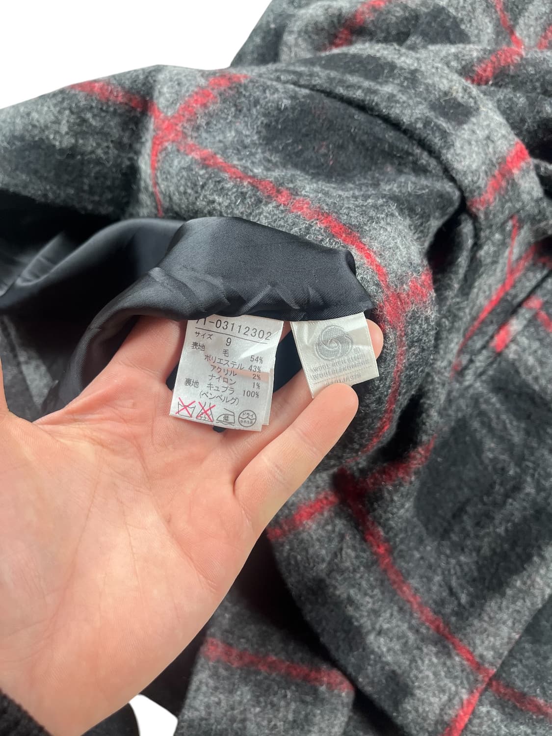 Vintage 체크 패턴 울 혼방 자켓  상품이미지5