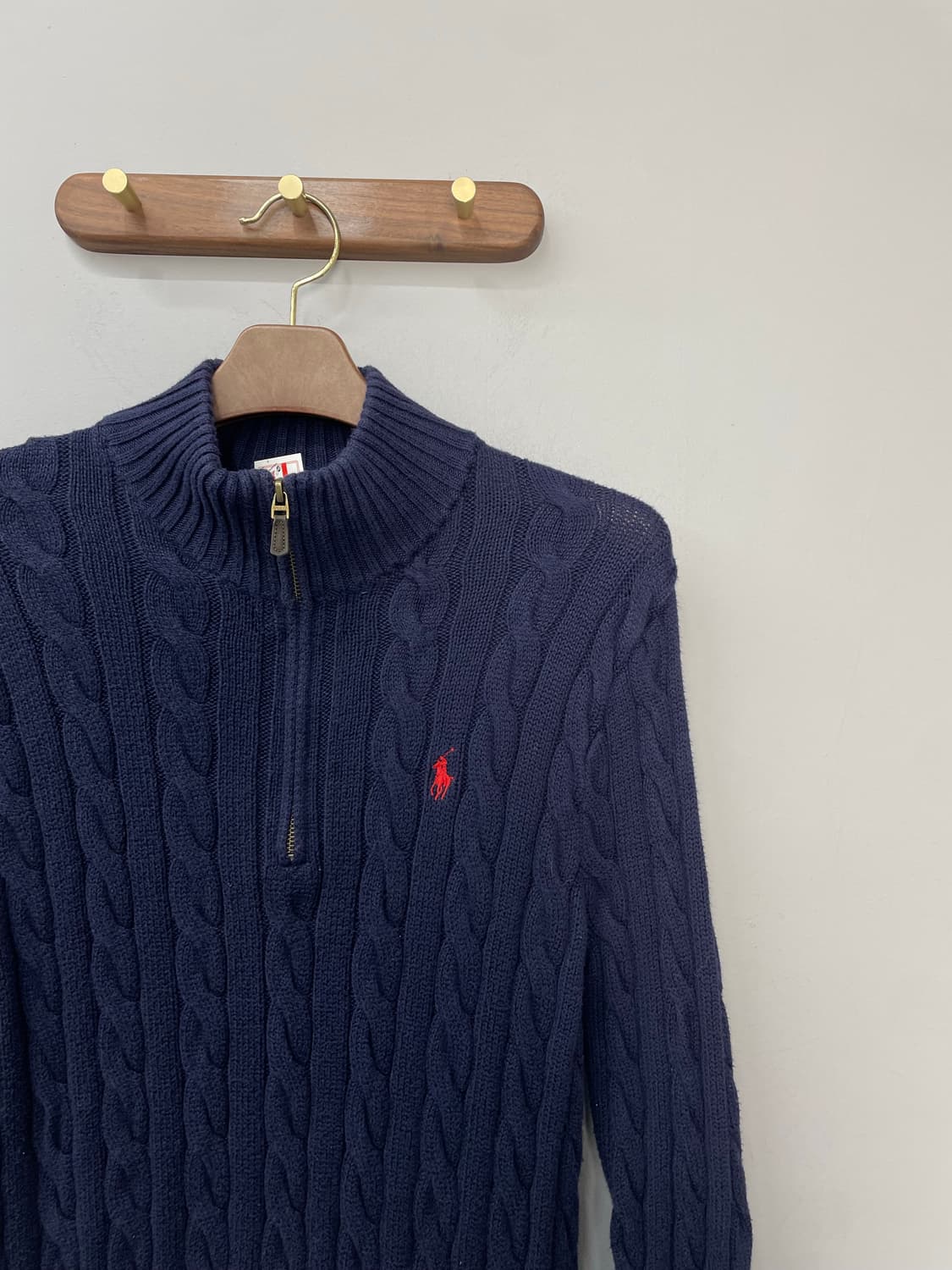 폴로 랄프로렌 코튼 케이블 네이비 하프집업 스웨터 H1251 상품이미지3