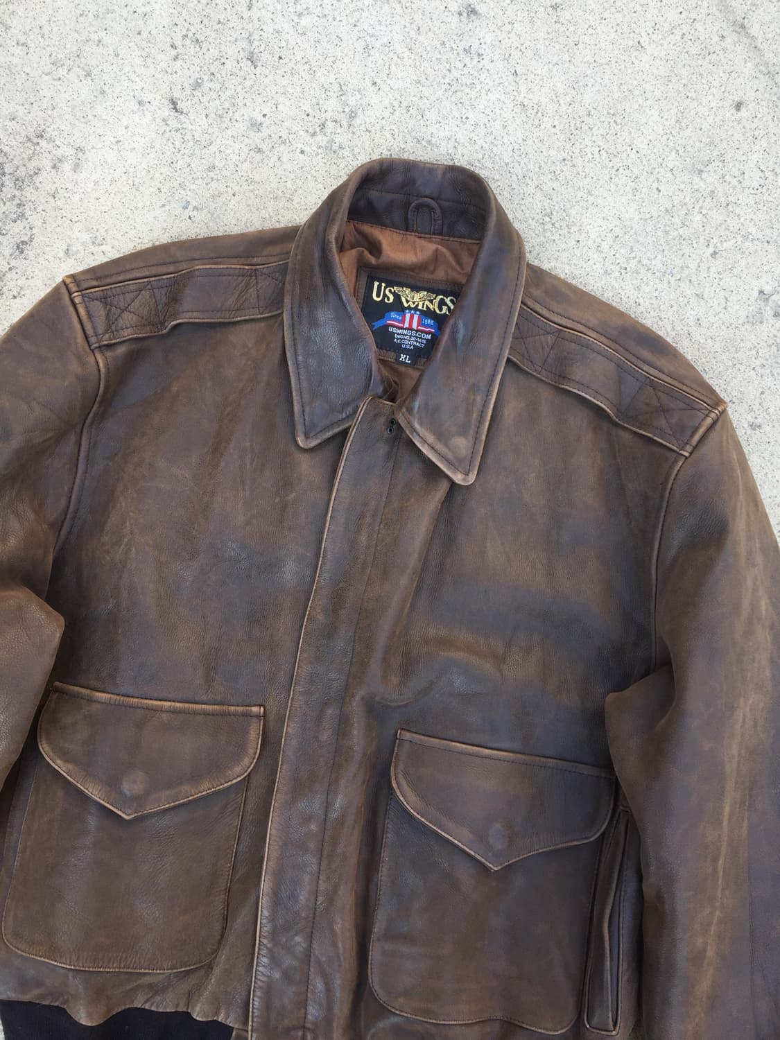 90’s us wings a-2 레더자켓 상품이미지3