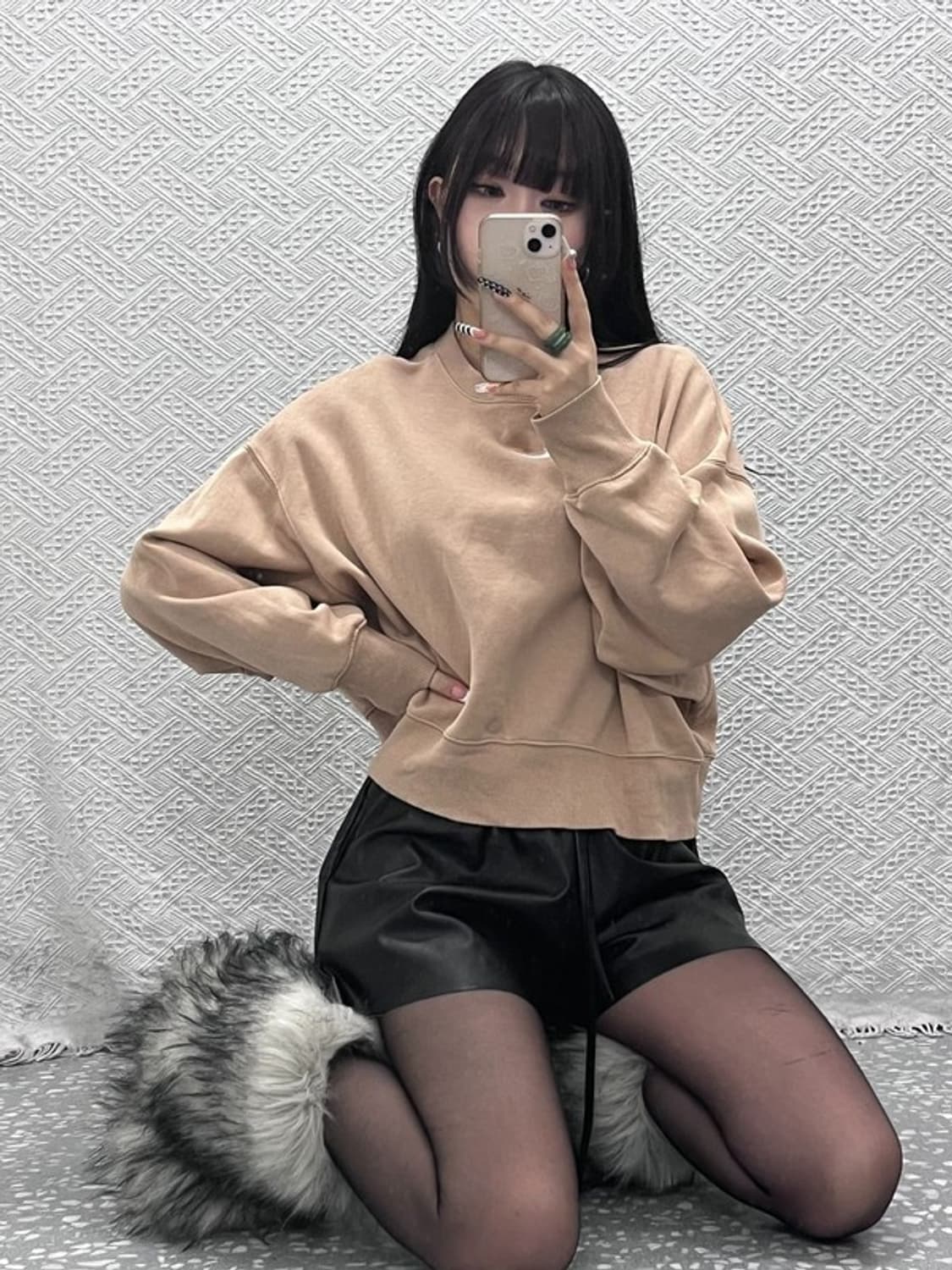 나이키 올드스쿨 레트로 센터로고 세미크롭 맨투맨 S C10479 상품이미지1