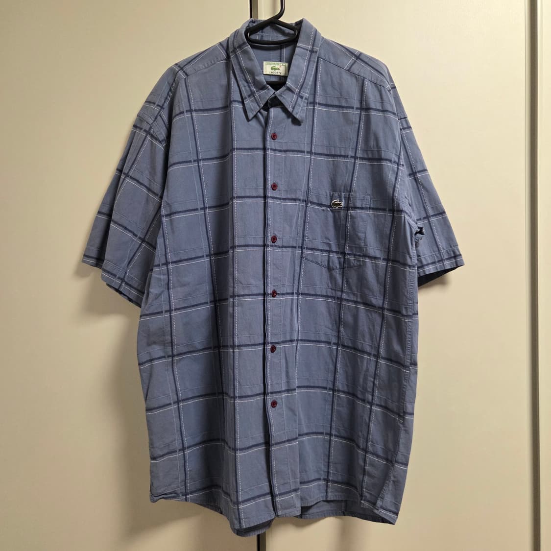 프랑스제 Lacoste 반팔 체크 셔츠 XL-2XL(110) 상품이미지2