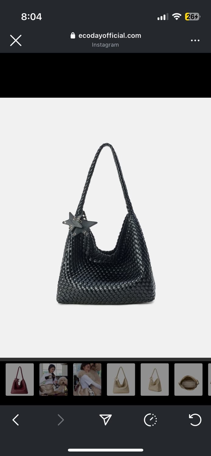 ECODAY 에코데이 숄더백 오리지널 위빙 토트백 라지 블랙 상품이미지1