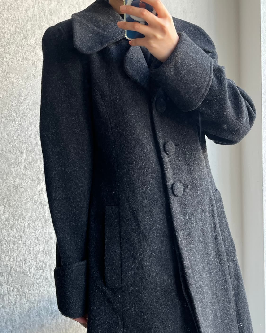 빈티지 울나일론 코트 상품이미지3