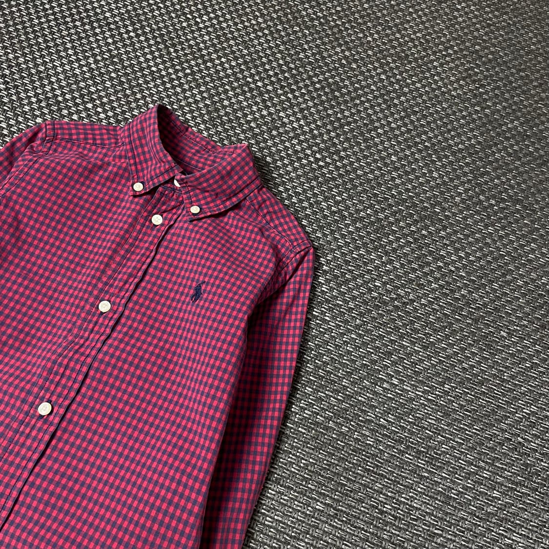 폴로랄프로렌 키즈 네이비 레드 킹엄체크 긴팔 셔츠 3 상품이미지5