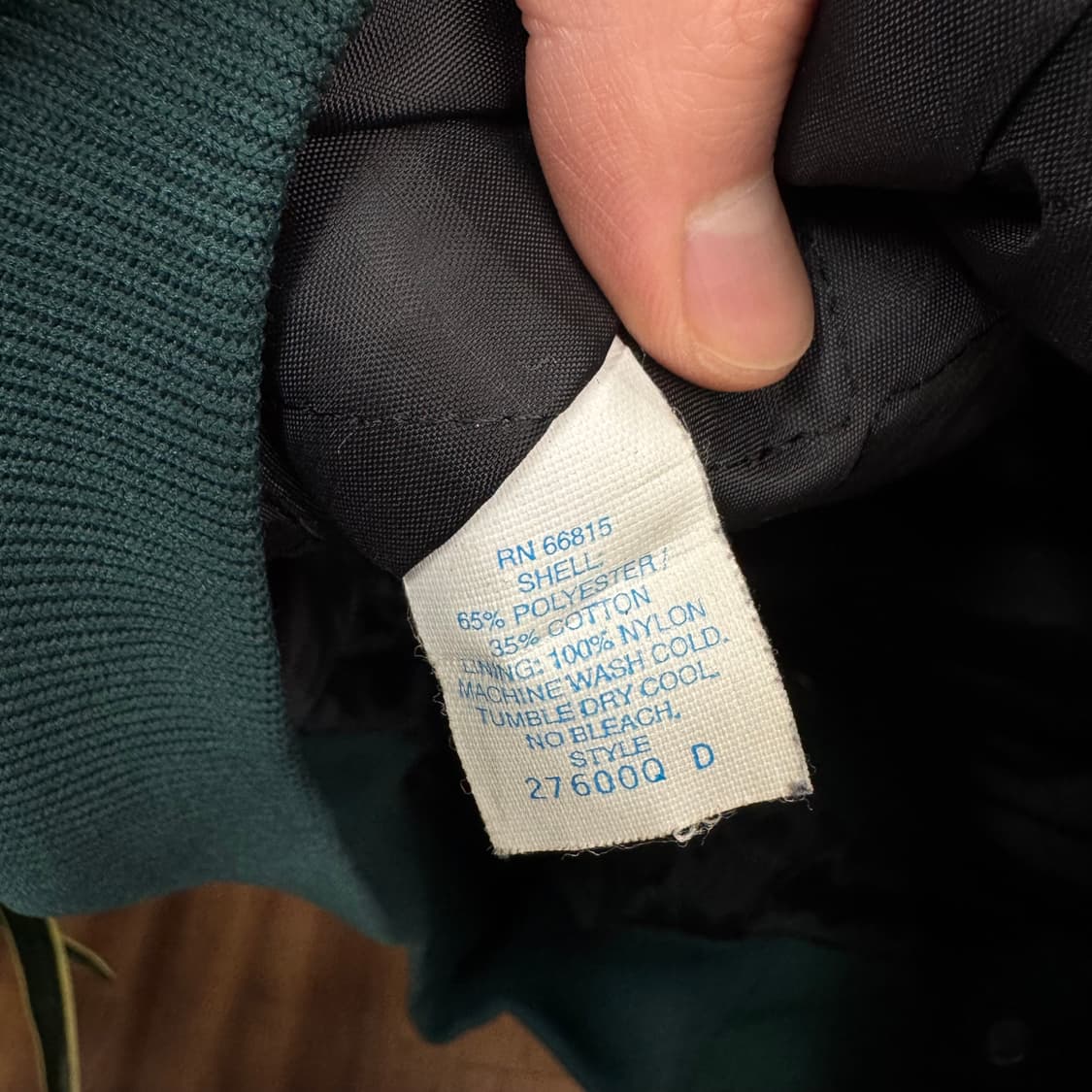 00s USA VINTAGE 코튼 워크 자켓 베이지 배색 딥그린 상품이미지7