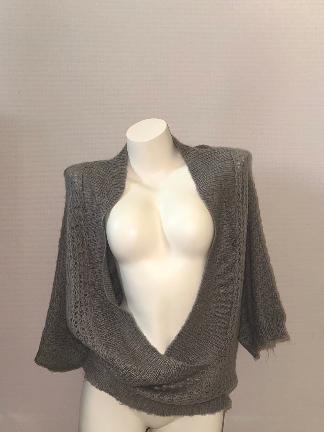 h&m 빈티지 레이어드 그레이 니트 상품이미지1