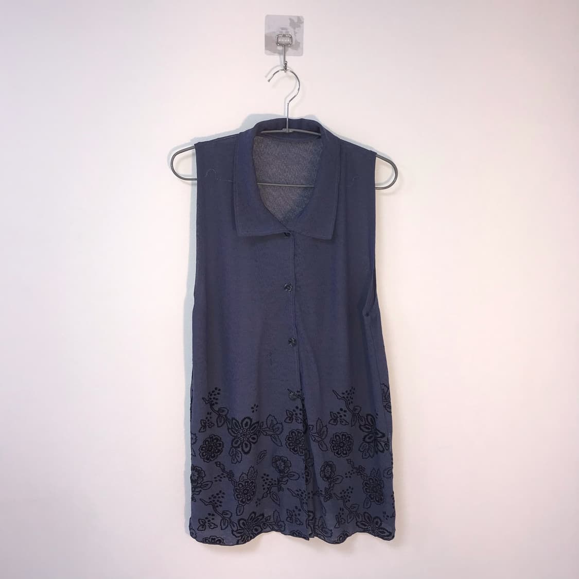 Floral Sleeveless Chiffon Shirt 상품이미지1