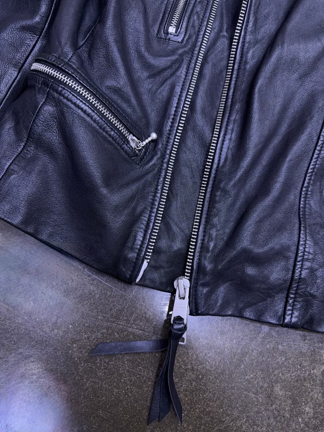 올세인츠 로울리 레더 바이커 염소 가죽자켓 M 상품이미지5