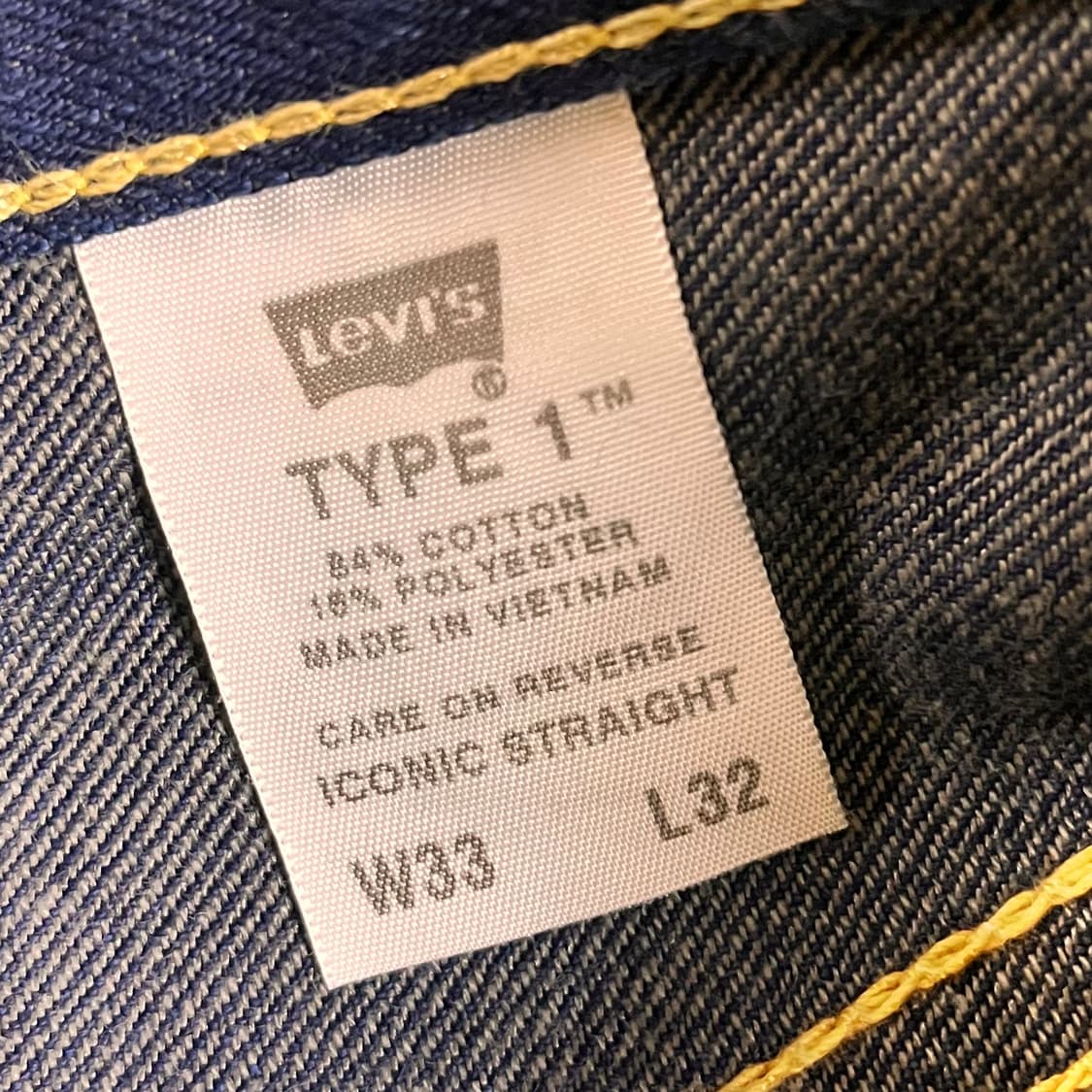 리바이스 타입원 데님팬츠 W33 L32 상품이미지5