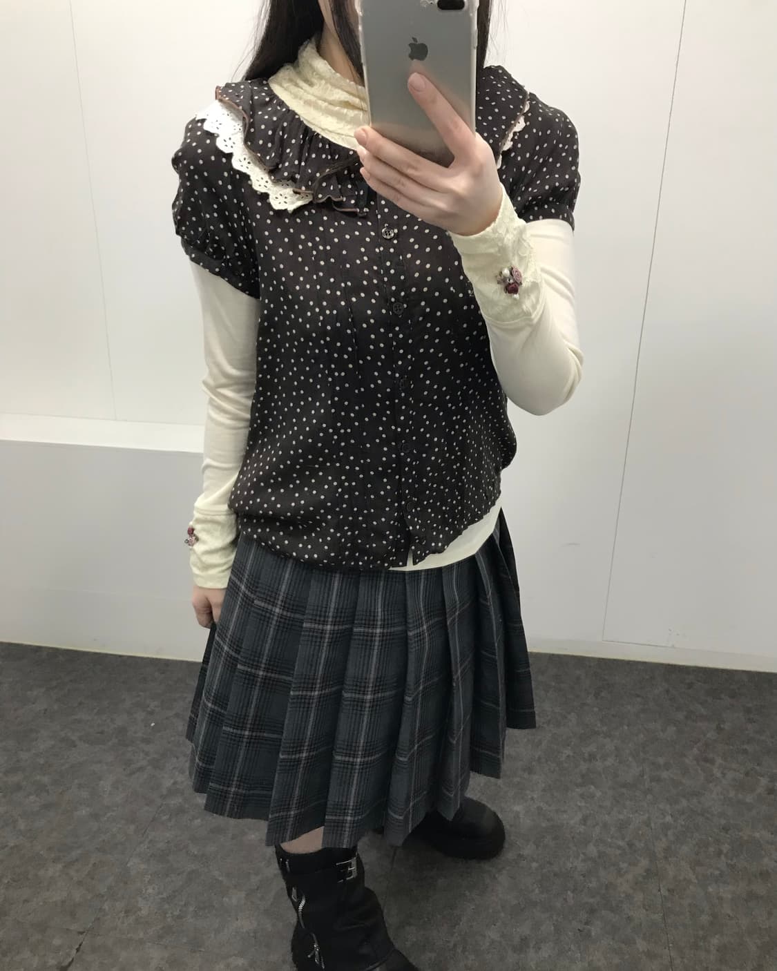 ♫ 초코 도트 소녀 코디 🤎 (3p) 상품이미지2