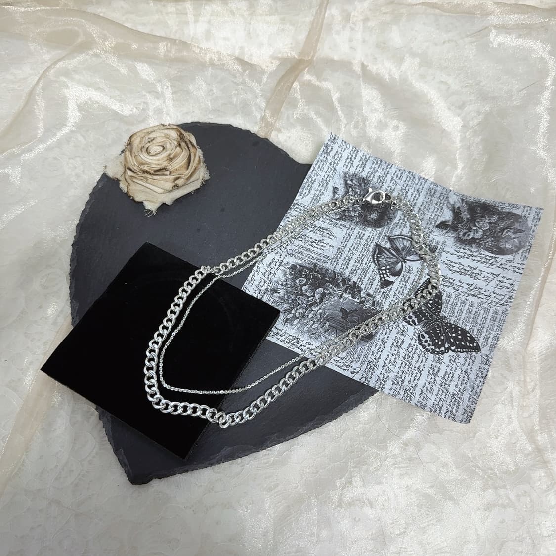 빈티지 마테 쿠바체인 레이어드 목걸이 상품이미지2