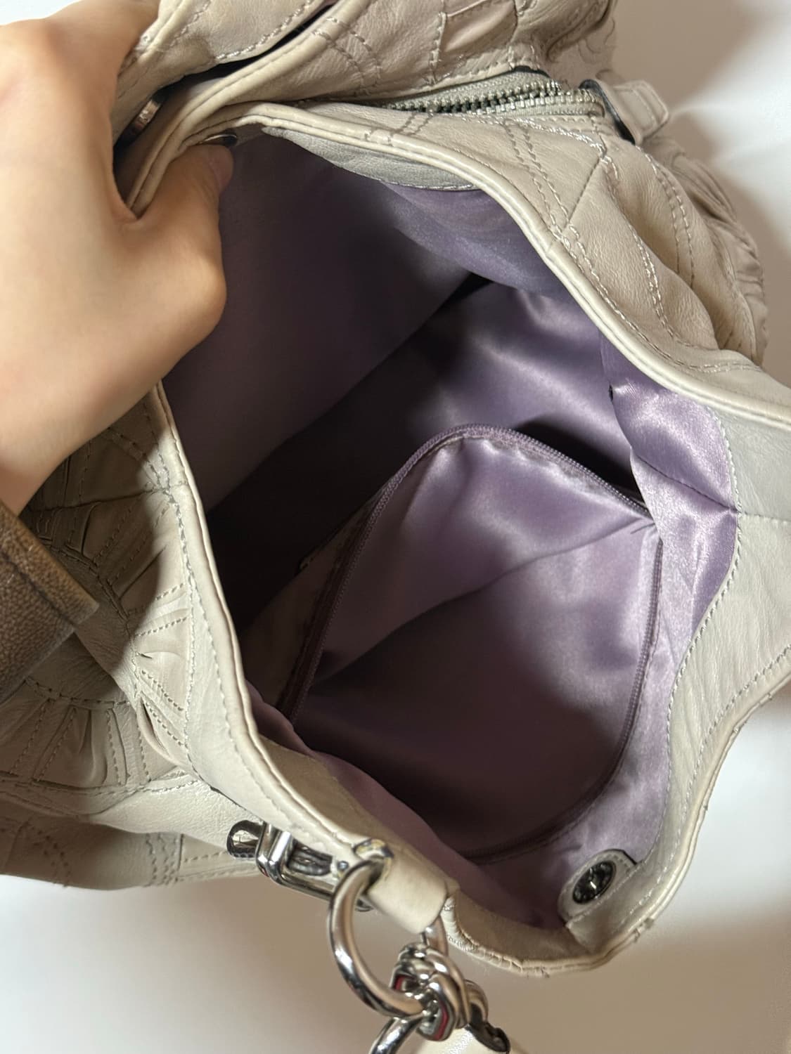 🤍정품 코치 Y2K 패치워크 레더 호보백 숄더백 크림베이지 상품이미지9