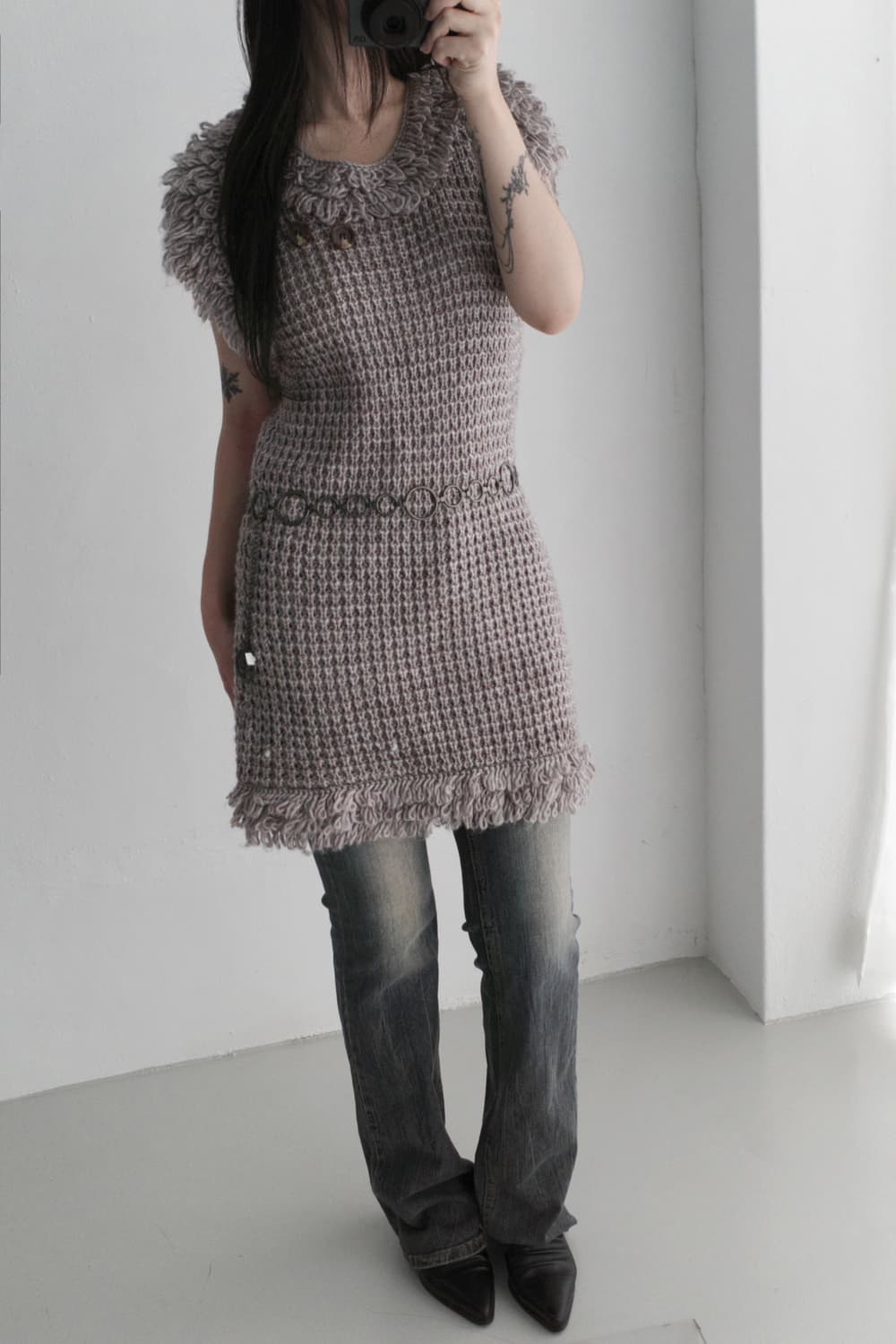 knit button one-piece 상품이미지5
