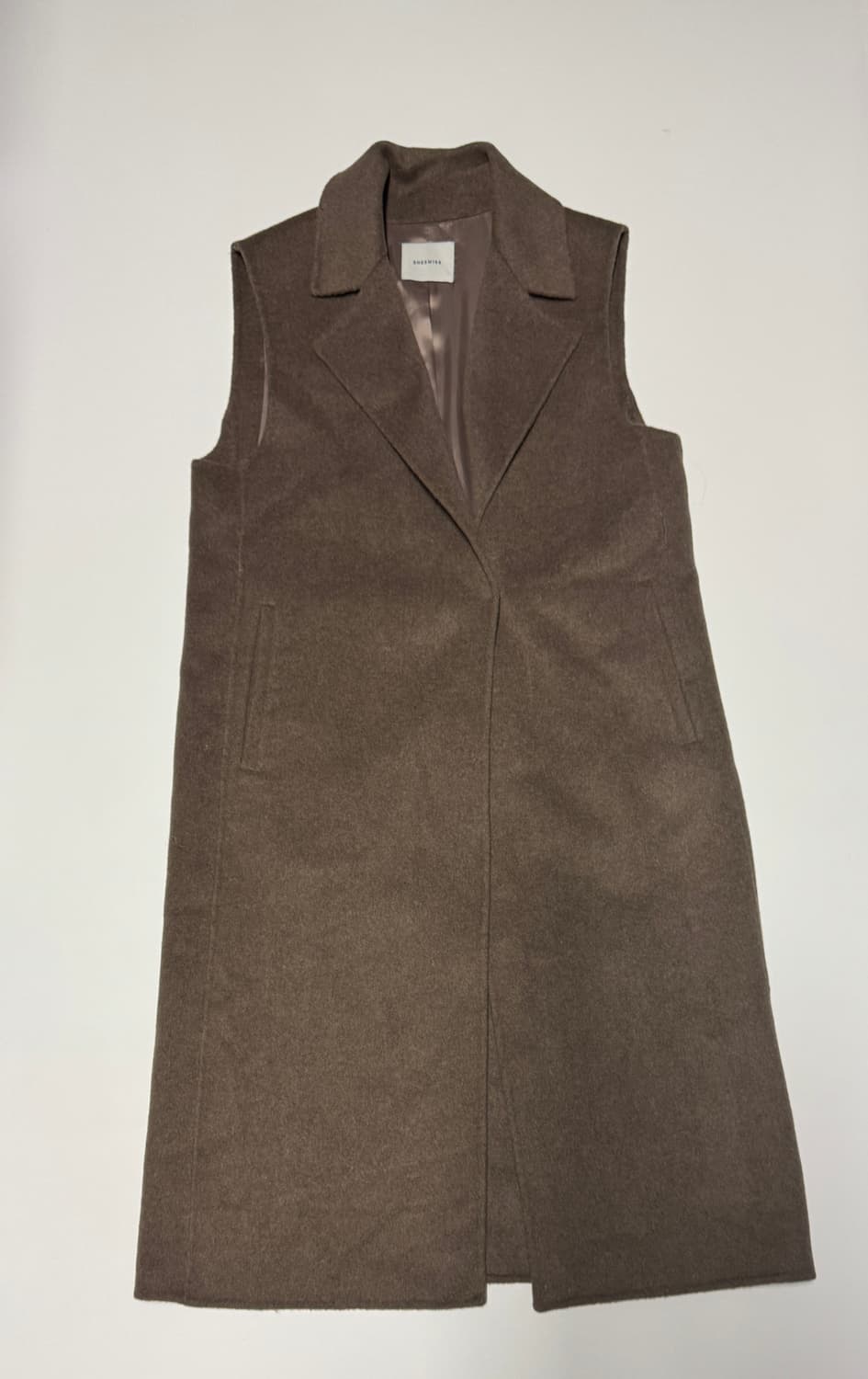 여성 쉬즈미스 22년도 롱 울 베스트 55 브라운 상품이미지1