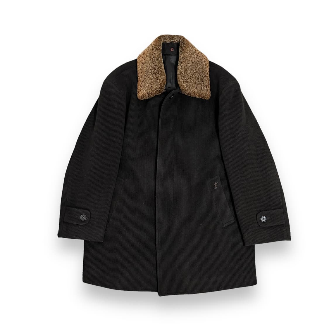 입생로랑 YSL 양털카라 브라운 코트 상품이미지1