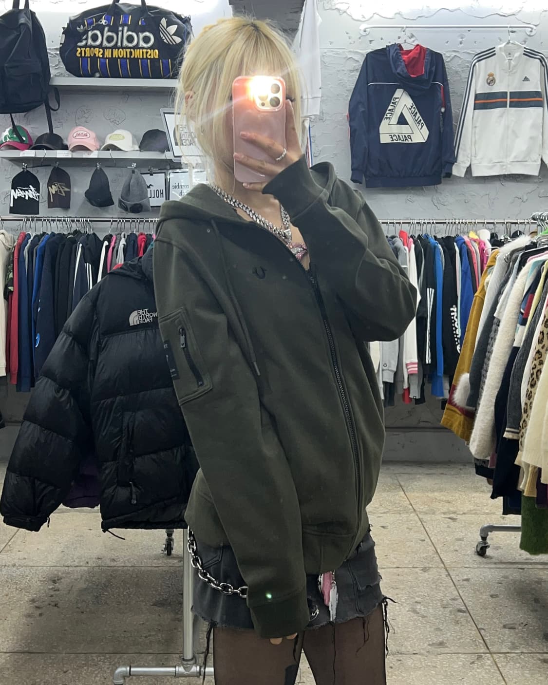 착샷O 트루릴리전 카키 후드집업 상품이미지4