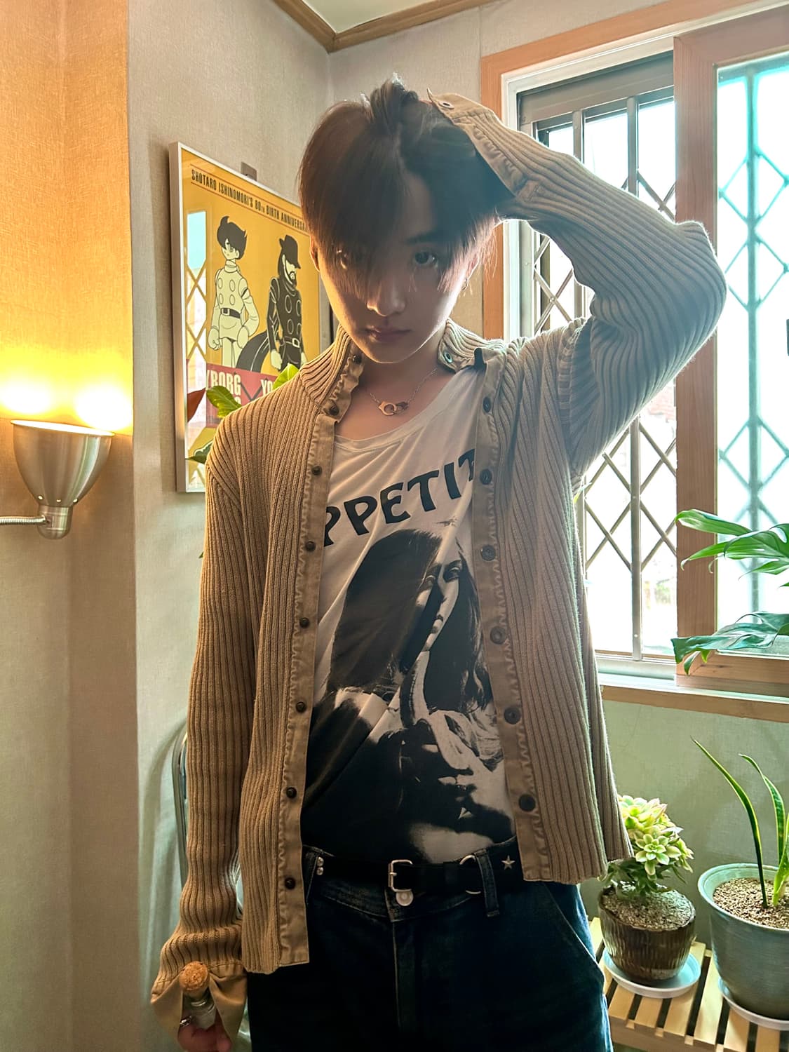 Beige Color Acrylic Cardigan 상품이미지1