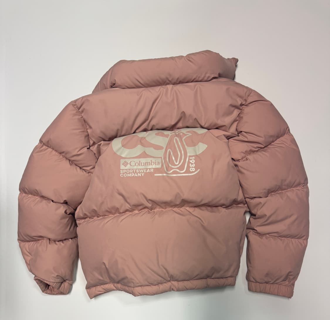 여성 키즈 컬럼비아 발열 핑크 구스다운 패딩 150 상품이미지3