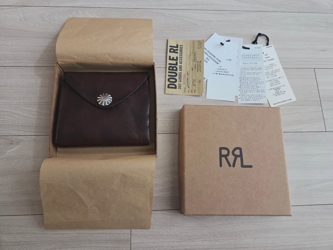 RRL 더블알엘 콘초 레더  다크브라운 월렛 지갑 상품이미지1