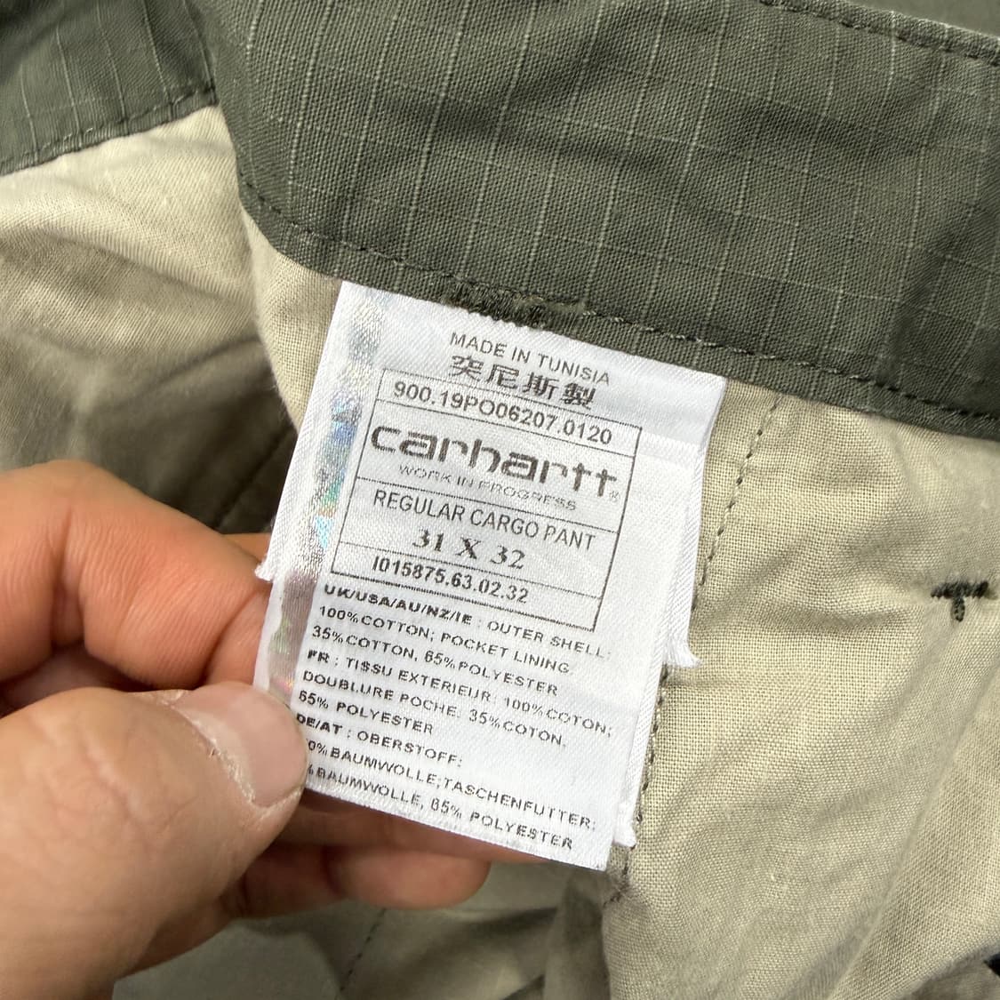 (31)칼하트WIP 립스탑 코튼 카고팬츠(올리브) 상품이미지4