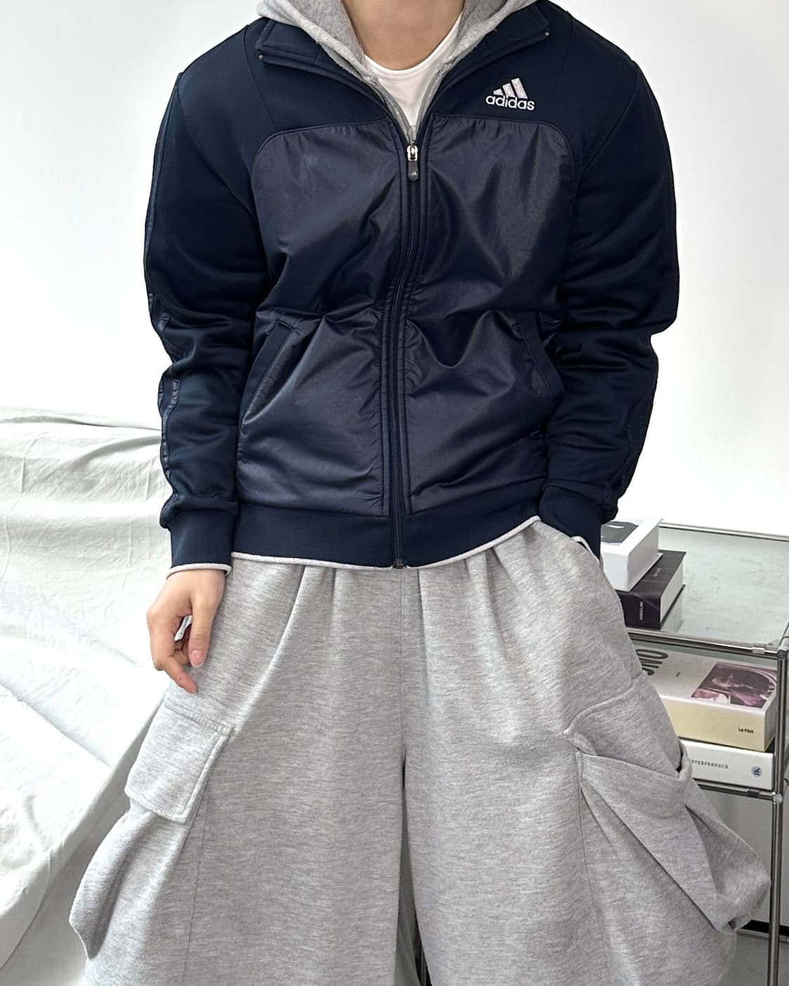 아디다스 네이비 트랙탑 져지 M 상품이미지2