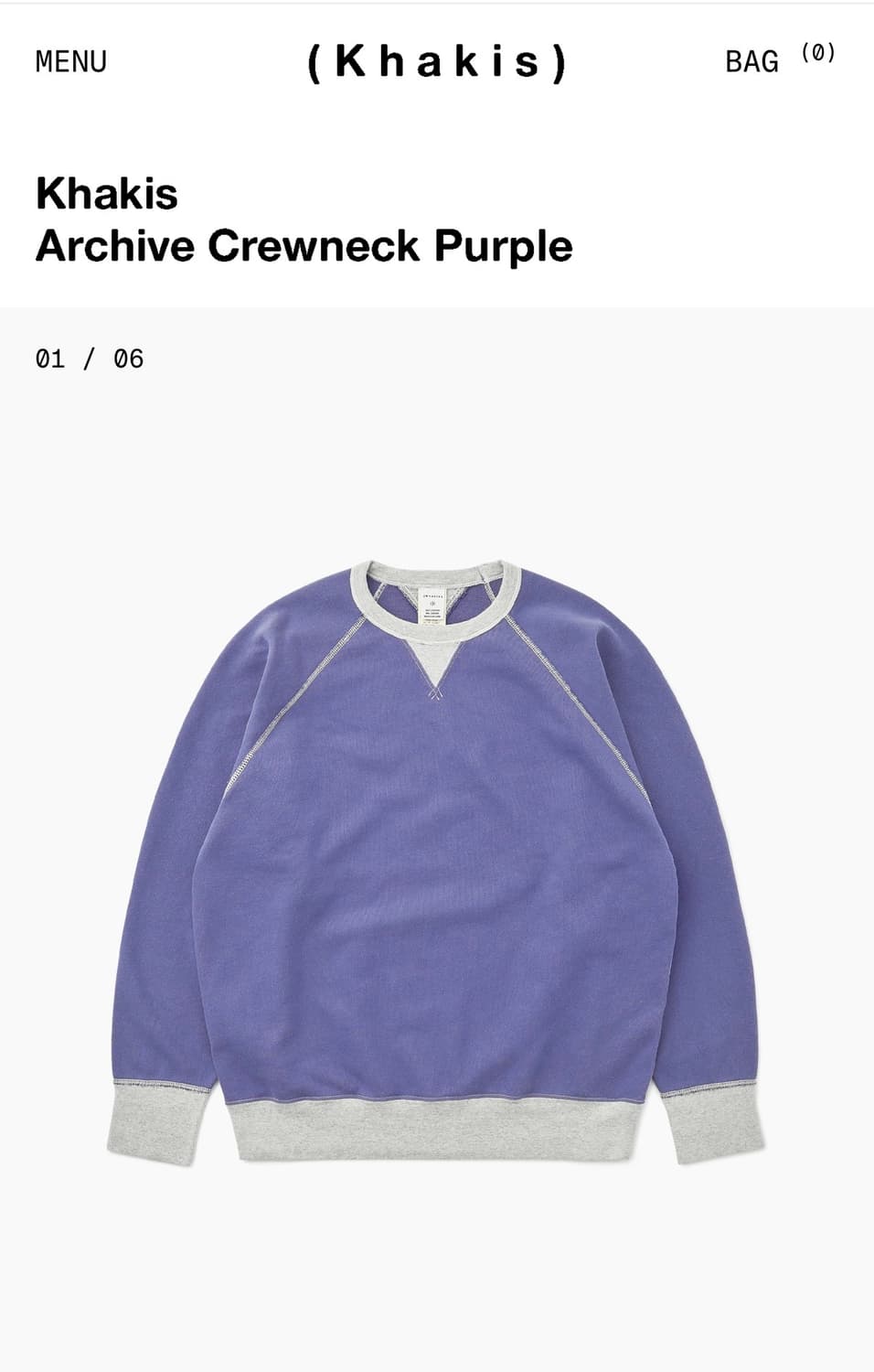 카키스 Khakis 아카이브 크루넥 퍼플 4사이즈 상품이미지1
