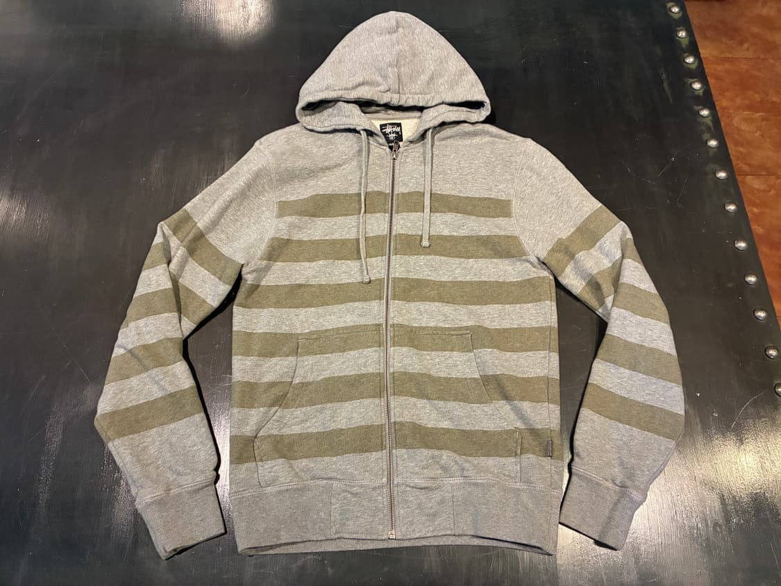 S) 스투시 스트라이프 후드집업 갸루 모리걸 상품이미지1