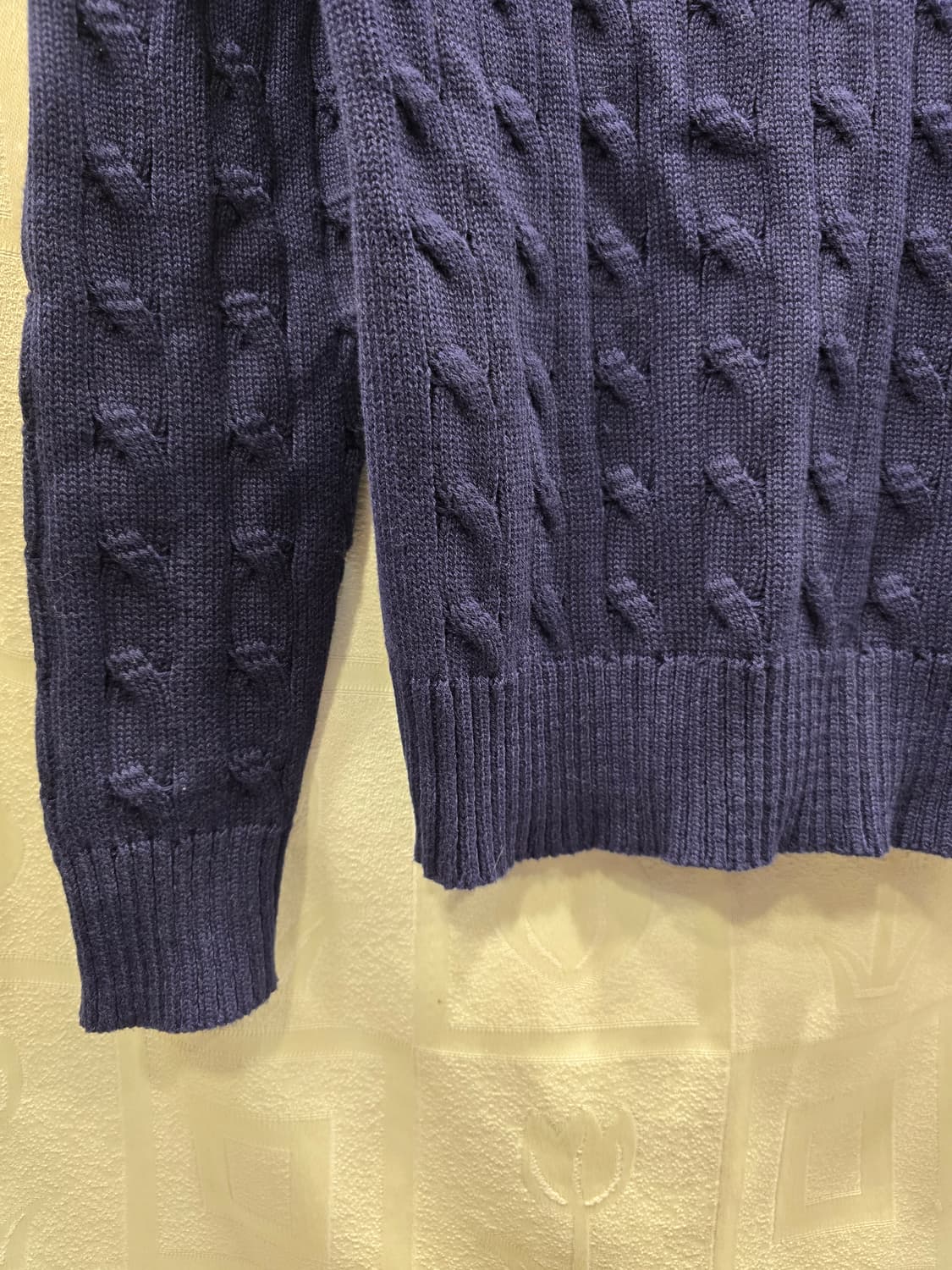 새상품) 폴로 랄프로렌 네이비 케이블 니트 티셔츠 M(95) 상품이미지4