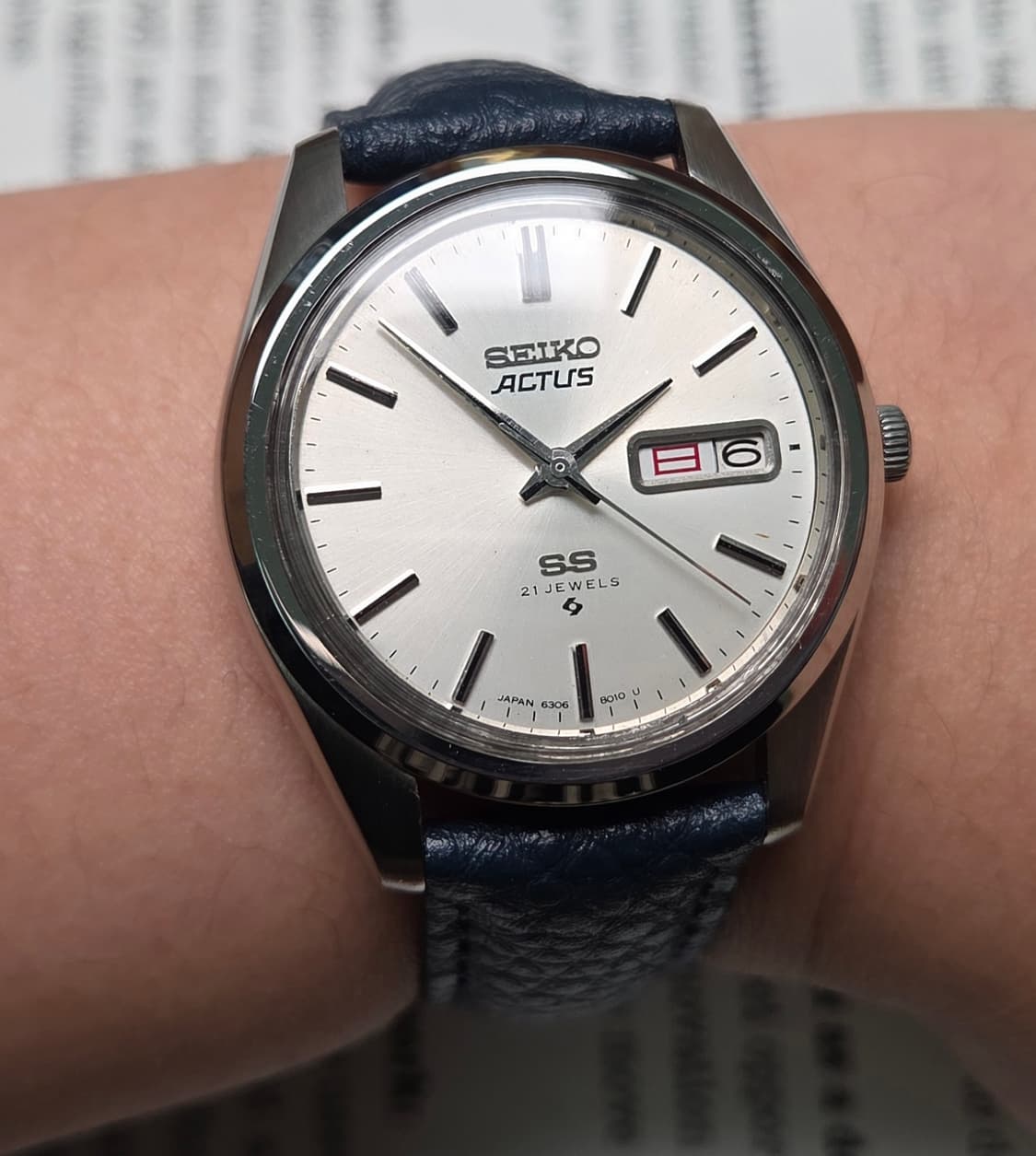레어] 빈티지 세이코 SS 칼침핸즈 순정 실버판 한자 데이데이트 오토매틱 상품이미지10